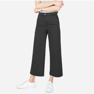 Everlane Black Cropped Wide Short Jeans size 12